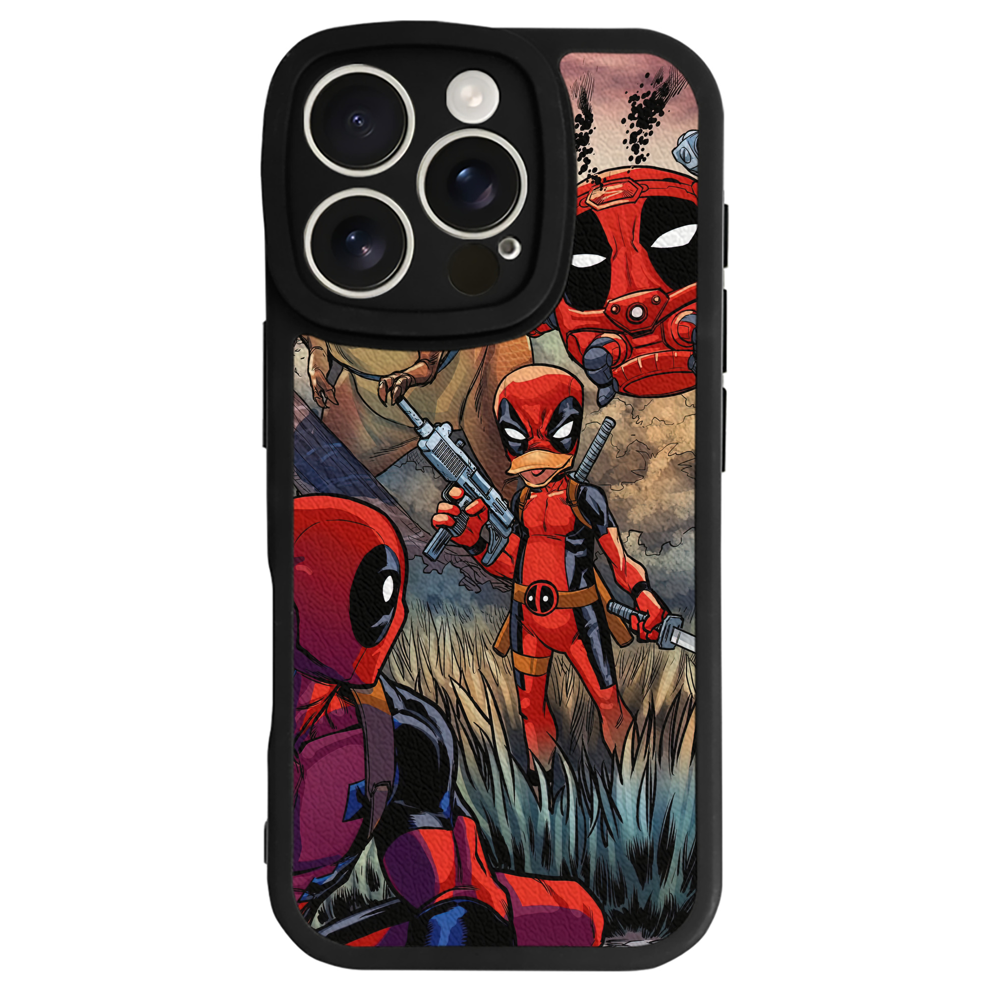 （画像用） Deadpool デッドプール 【iPhone 16シリーズ対応】シリコンスマホケース（レザー調） 材質：シリコン